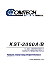 Para ver o documento Comtech EF Data KST-2000A Especificações